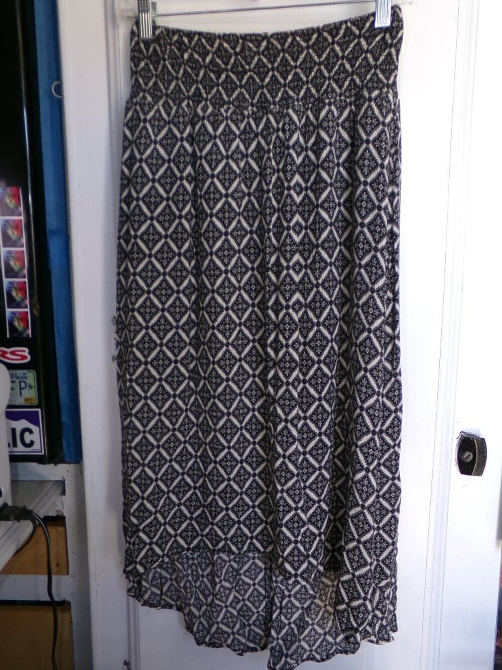 Bobeau Smocked Waist High-Low Maxi Skirt Sz S